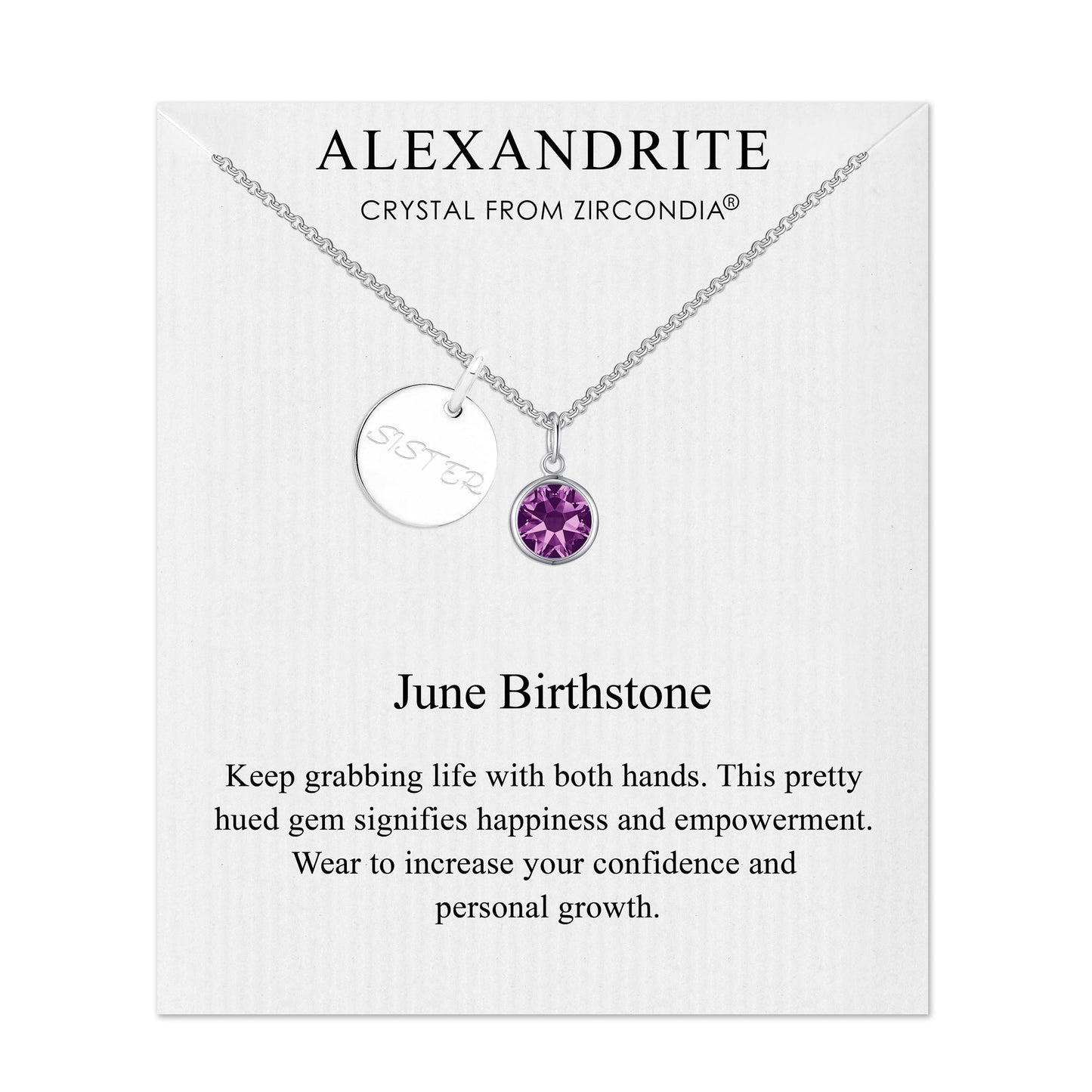 Birthstone Necklace with Sister Charm Created with Zircondia® Crystals