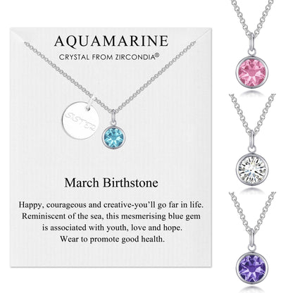 Birthstone Necklace with Sister Charm Created with Zircondia® Crystals