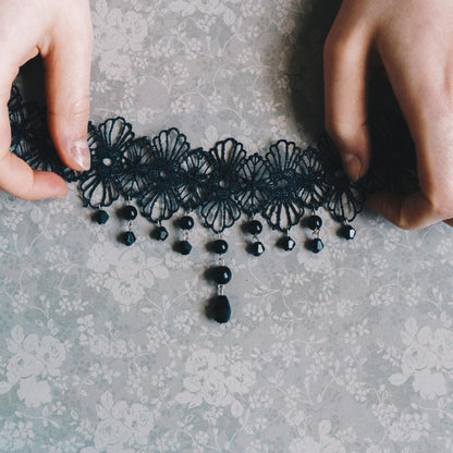 Black Crystal Choker Necklace