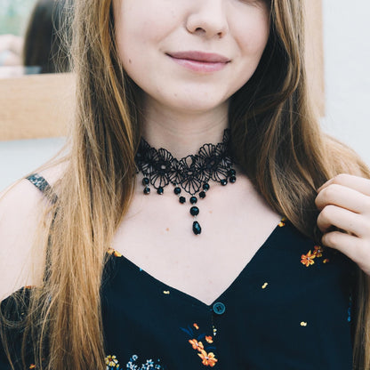 Black Crystal Choker Necklace