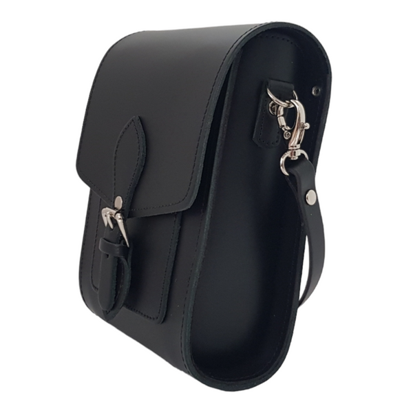 Sacoche de téléphone en cuir fait main pour festival - Noir