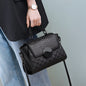 Black Genuine Leather croc effect Shoulder Crossbody Handbag