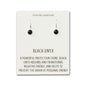 Black Onyx Drop Earrings with Quote Card
