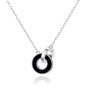 Black Onyx Gemstone Circle Link Necklace