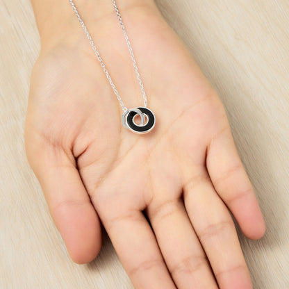 Black Onyx Gemstone Circle Link Necklace