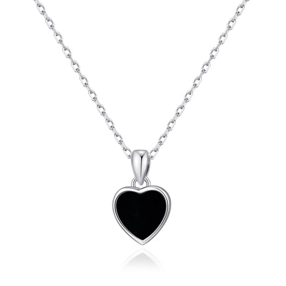 Black Onyx Gemstone Heart Necklace