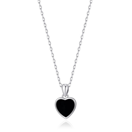 Black Onyx Gemstone Heart Necklace