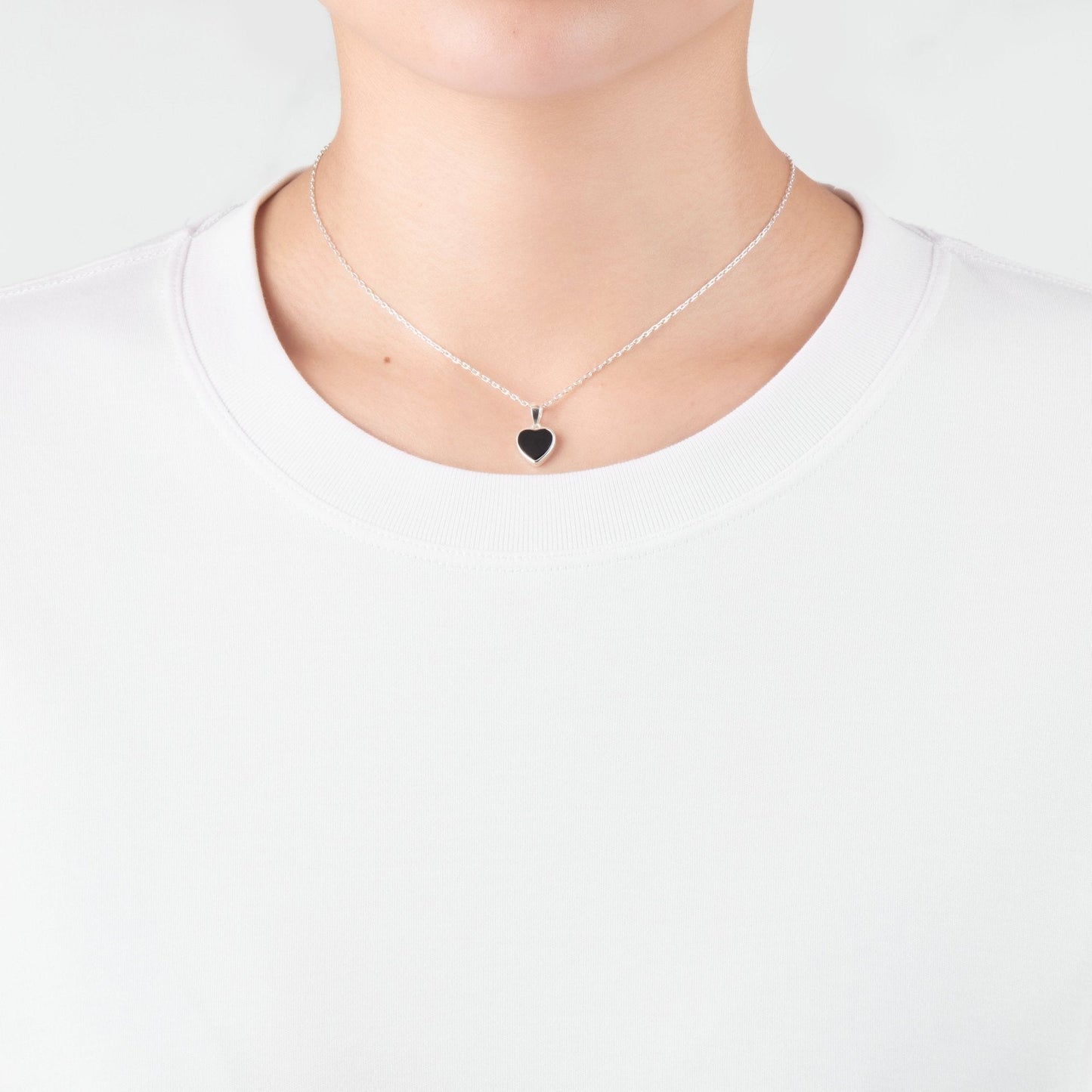 Black Onyx Gemstone Heart Necklace