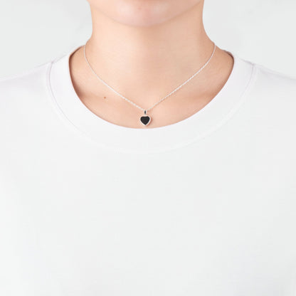 Black Onyx Gemstone Heart Necklace