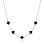 Black Onyx Gemstone Multi Clover Necklace