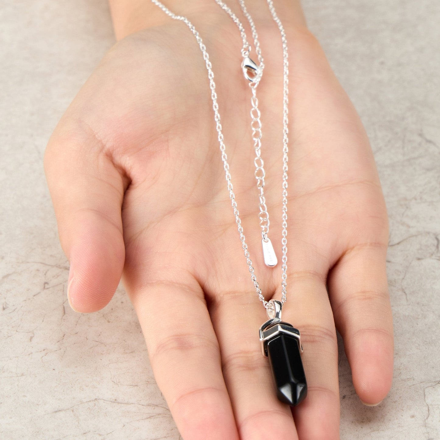 Black Onyx Genuine Gemstone Necklace