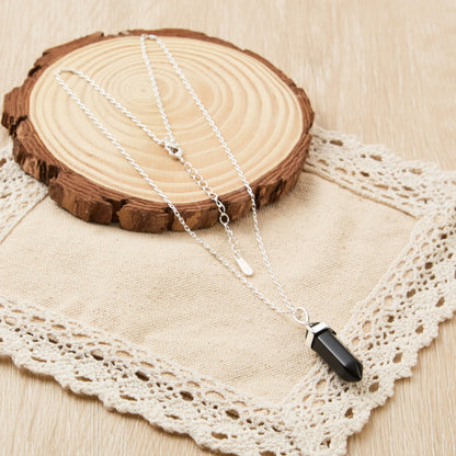 Black Onyx Genuine Gemstone Necklace