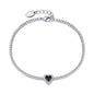 Black Onyx Heart Gemstone Bracelet Created with Zircondia® Crystals