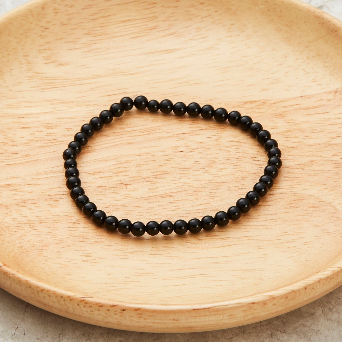 Black Onyx Mini Beaded Gemstone Stretch Bracelet