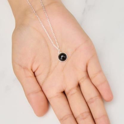 Black Onyx Necklace with Quote Card