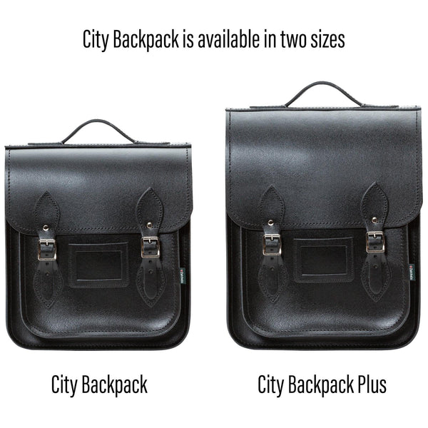 Sac à dos de ville en cuir fait main - Noir