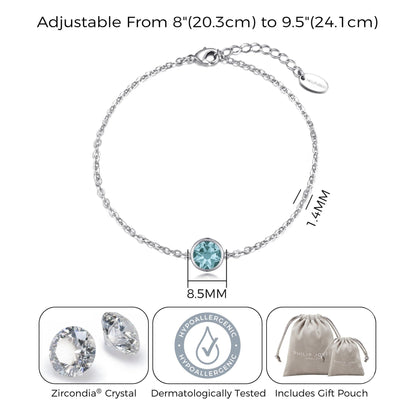 Blue Crystal Anklet Created with Zircondia® Crystals