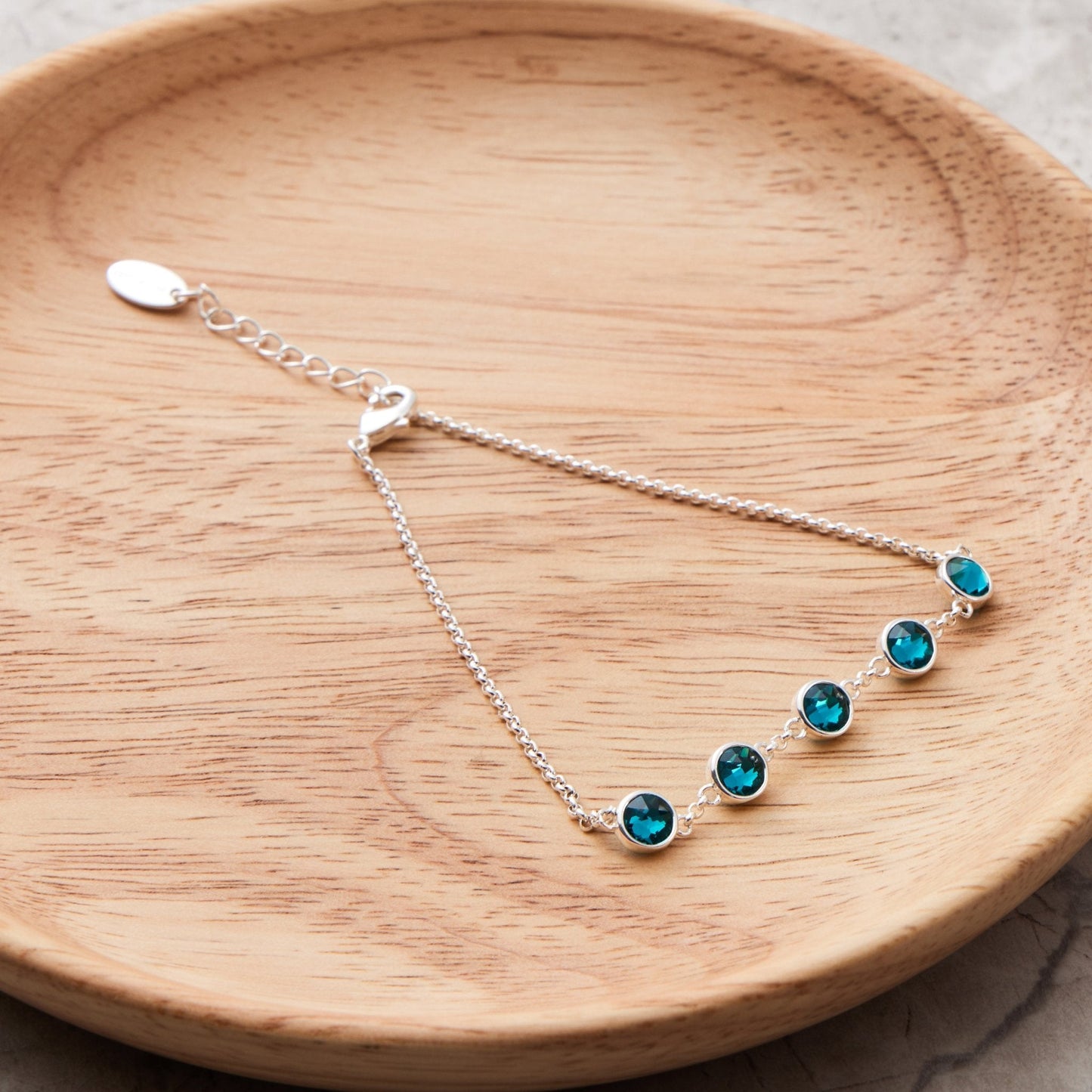 Blue Crystal Chain Bracelet Created with Zircondia® Crystals