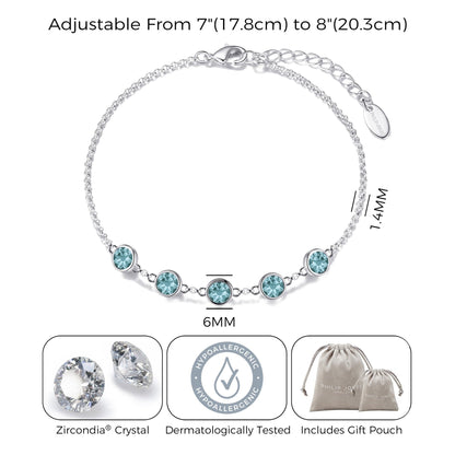 Blue Crystal Chain Bracelet Created with Zircondia® Crystals