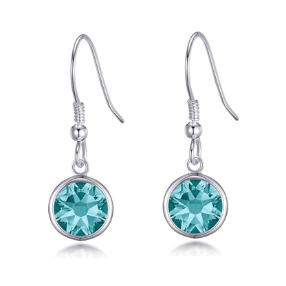 December Birthstone Drop Earrings Created with Blue Topaz Zircondia® Crystals