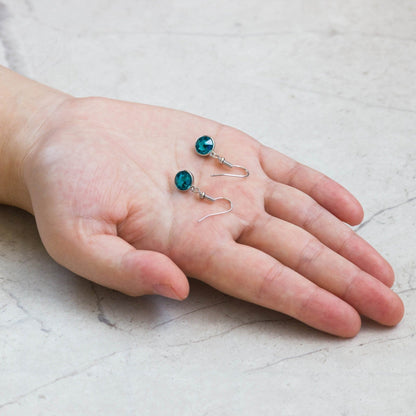 Blue Crystal Drop Earrings Created with Zircondia® Crystals