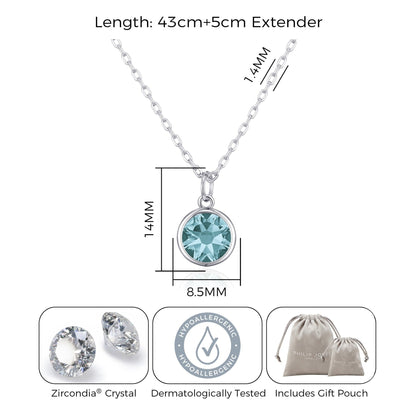 Blue Crystal Necklace Created with Zircondia® Crystals