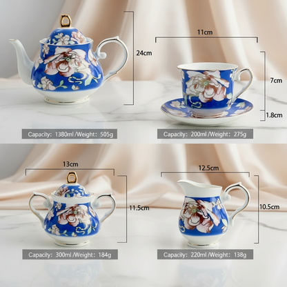 Warwickshire Royal Blue Bone China Tea Set