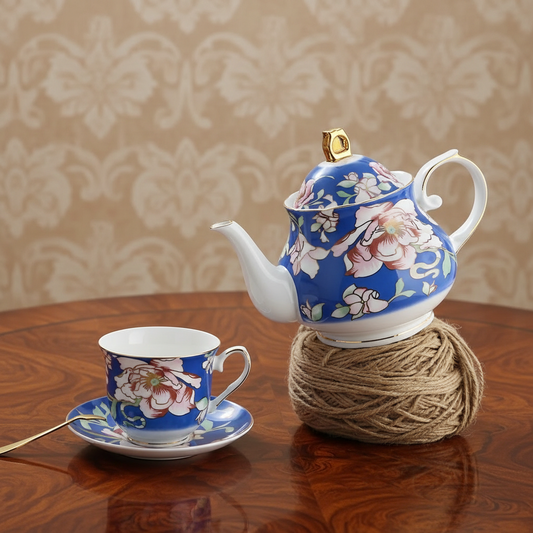 Warwickshire Royal Blue Bone China Tea Set