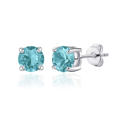 December (Blue Topaz) Birthstone Earrings Created with Zircondia® Crystals
