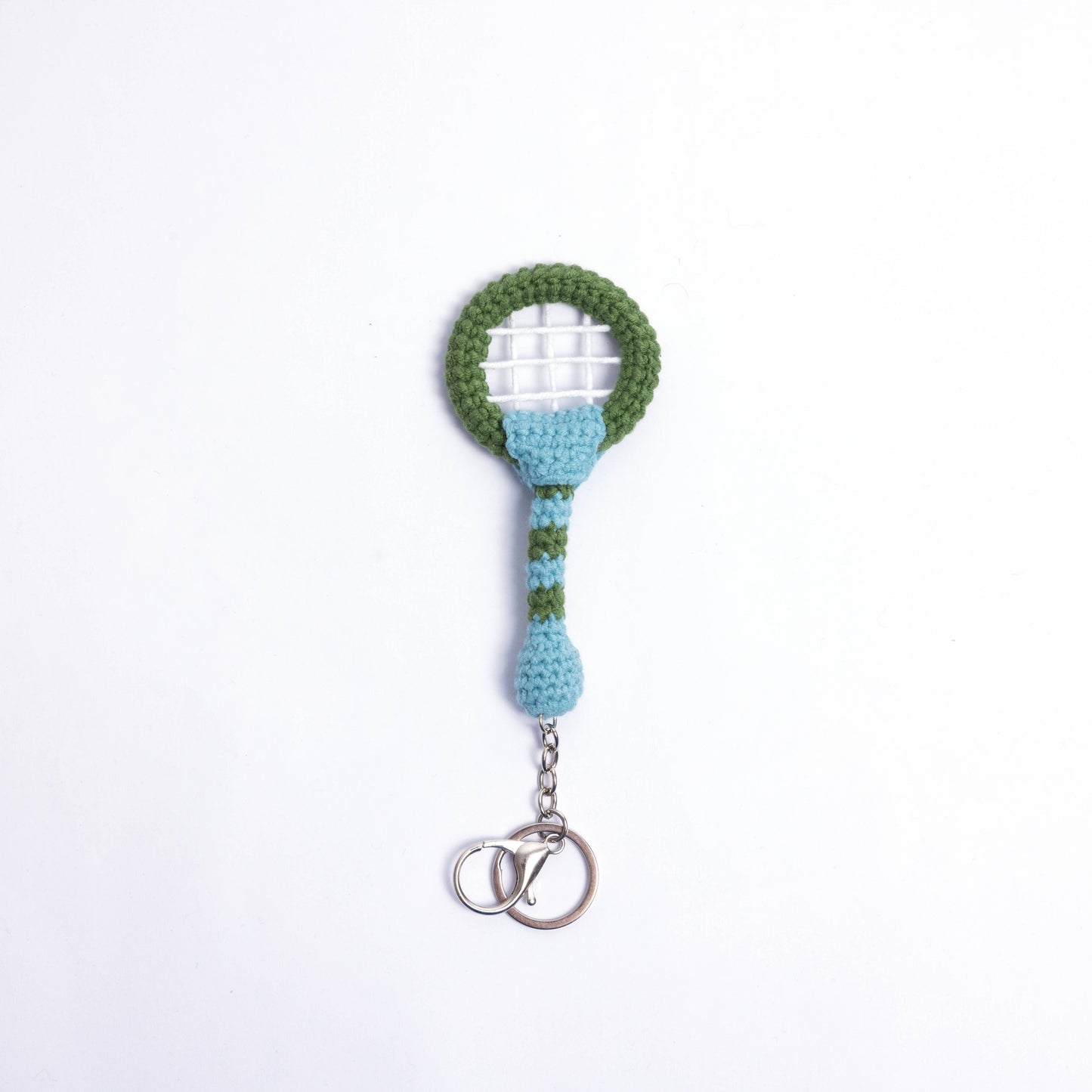 Crochet Tennis Ball & Racket Bag Charm – Adorable Handmade Accessory for Tennis Bags