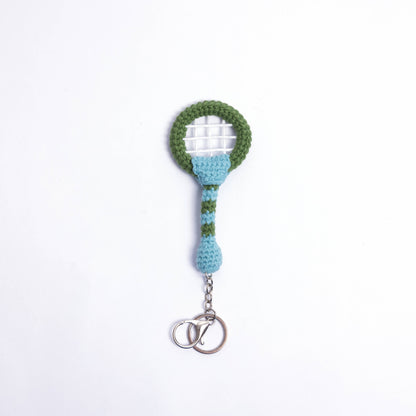 Crochet Tennis Ball & Racket Bag Charm – Adorable Handmade Accessory for Tennis Bags