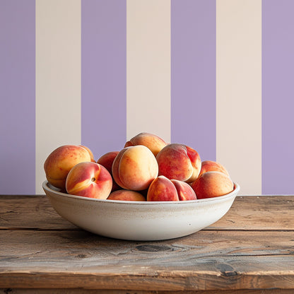 STATELY STRIPE LAVENDER CREAM WALLPAPER