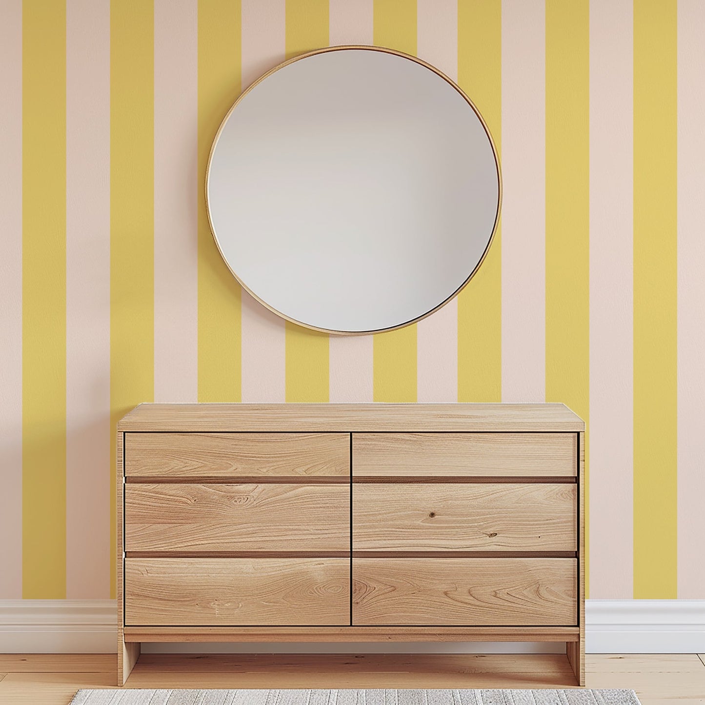 STATELY STRIPE BUTTERCREAM WALLPAPER