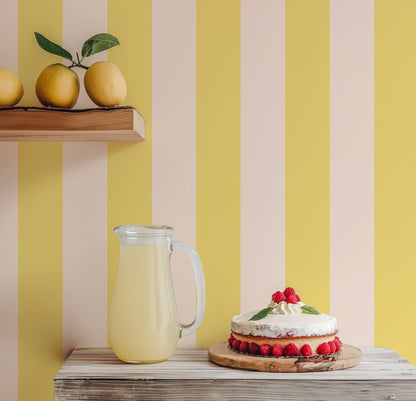STATELY STRIPE BUTTERCREAM WALLPAPER