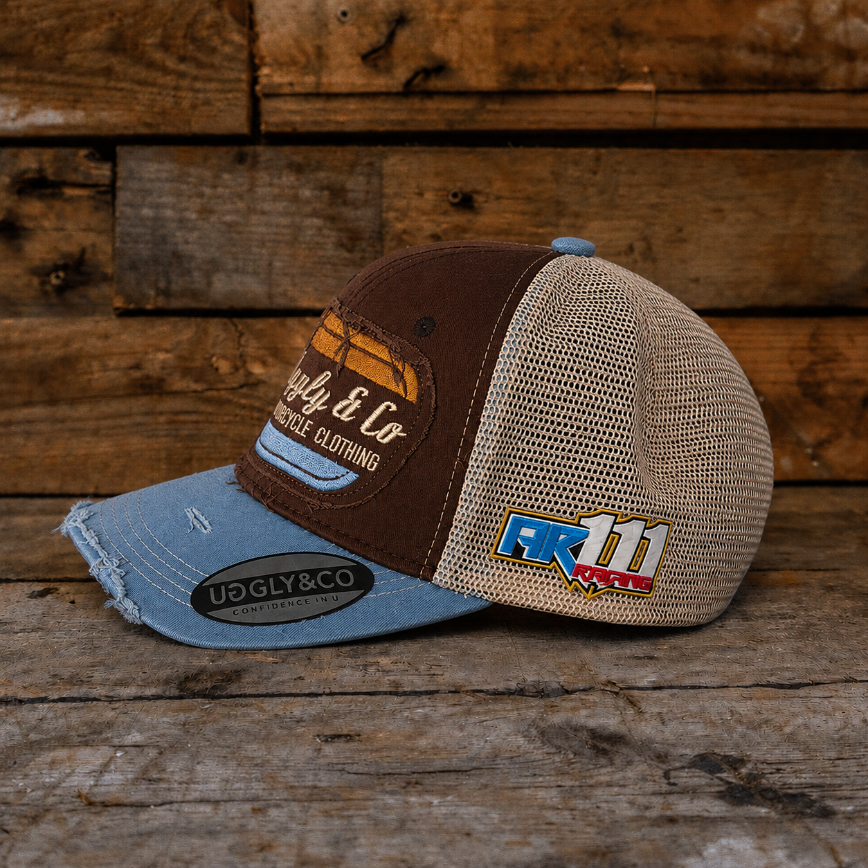 Dusty Blue Flat Track Trucker Hat