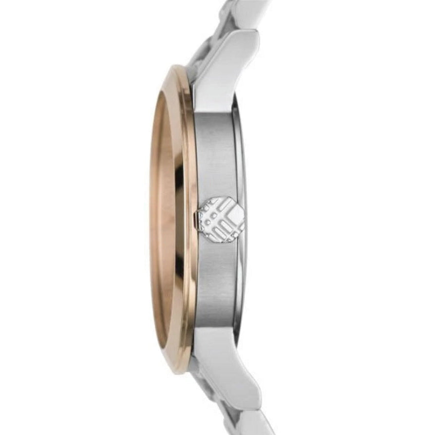 Montre femme Burberry BU9105 The City argent et or rose