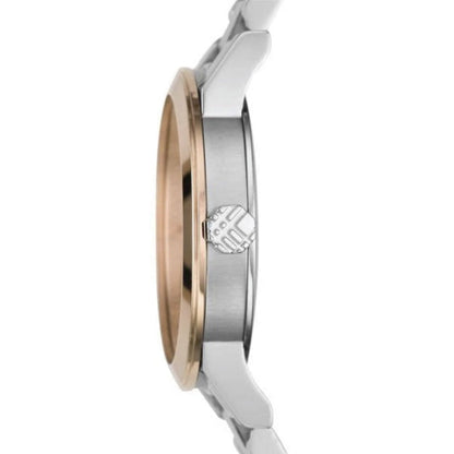 Montre femme Burberry BU9105 The City argent et or rose