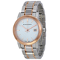 Montre femme Burberry BU9105 The City argent et or rose