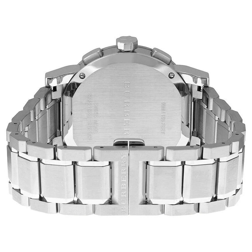 Montre chronographe Burberry BU9351 The City pour homme, argent et noir