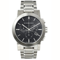 Montre chronographe Burberry BU9351 The City pour homme, argent et noir