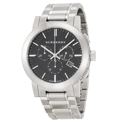 Montre chronographe Burberry BU9351 The City pour homme, argent et noir