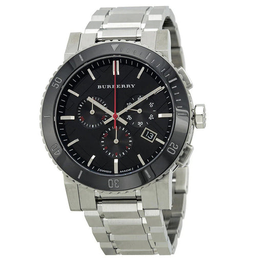 Burberry BU9380 The City Men's Silver & Black Bezel Watch