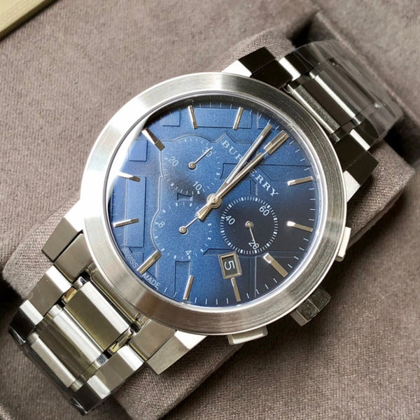 Burberry BU9363 The City Men's Silver & Blue Chronograph Watch