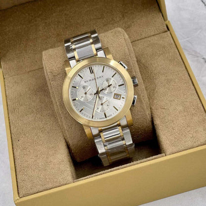 Montre chronographe bicolore unisexe Burberry BU9751 The City