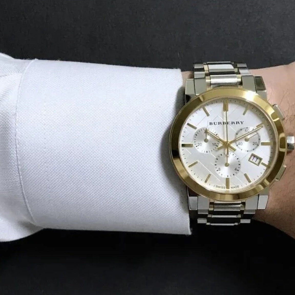 Montre chronographe bicolore unisexe Burberry BU9751 The City