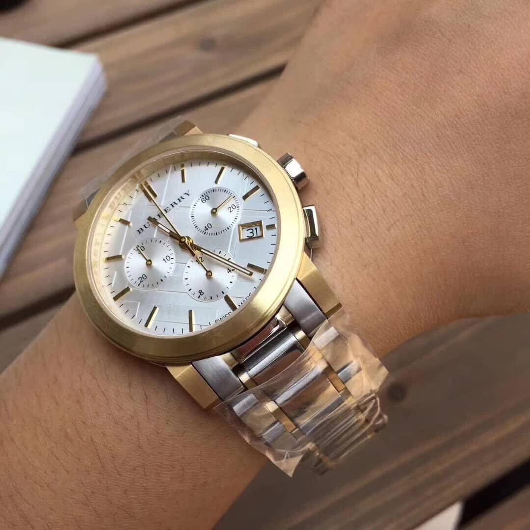 Montre chronographe bicolore unisexe Burberry BU9751 The City