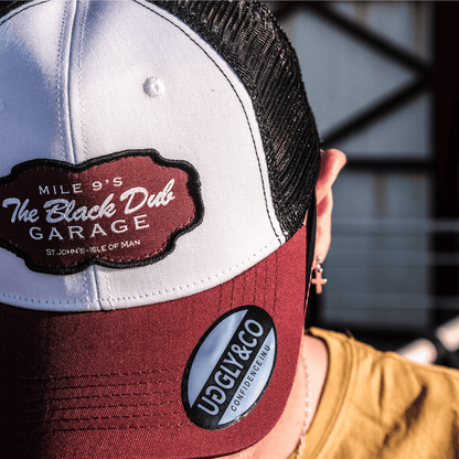 Burgundy Black Dub Garage Trucker Hat