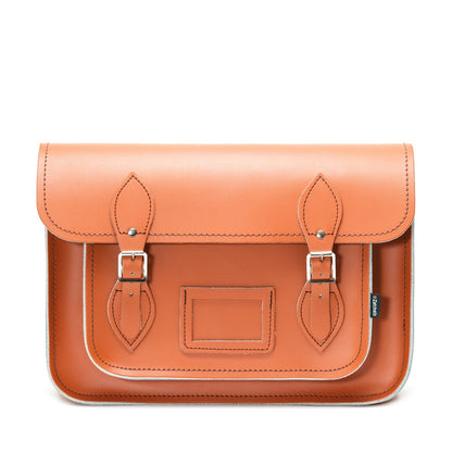Handmade Leather Satchel - Burnt Orange