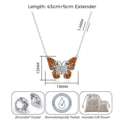 Butterfly Necklace with Zircondia® Crystals