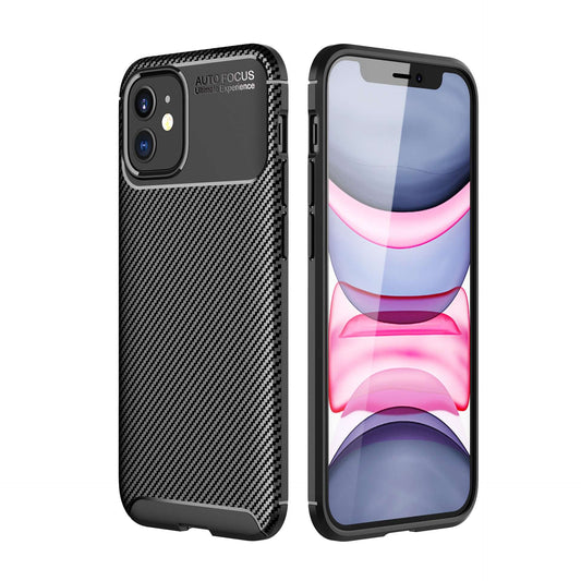 Coque noire en fibre de carbone TPU - Pour iPhone 12 Mini